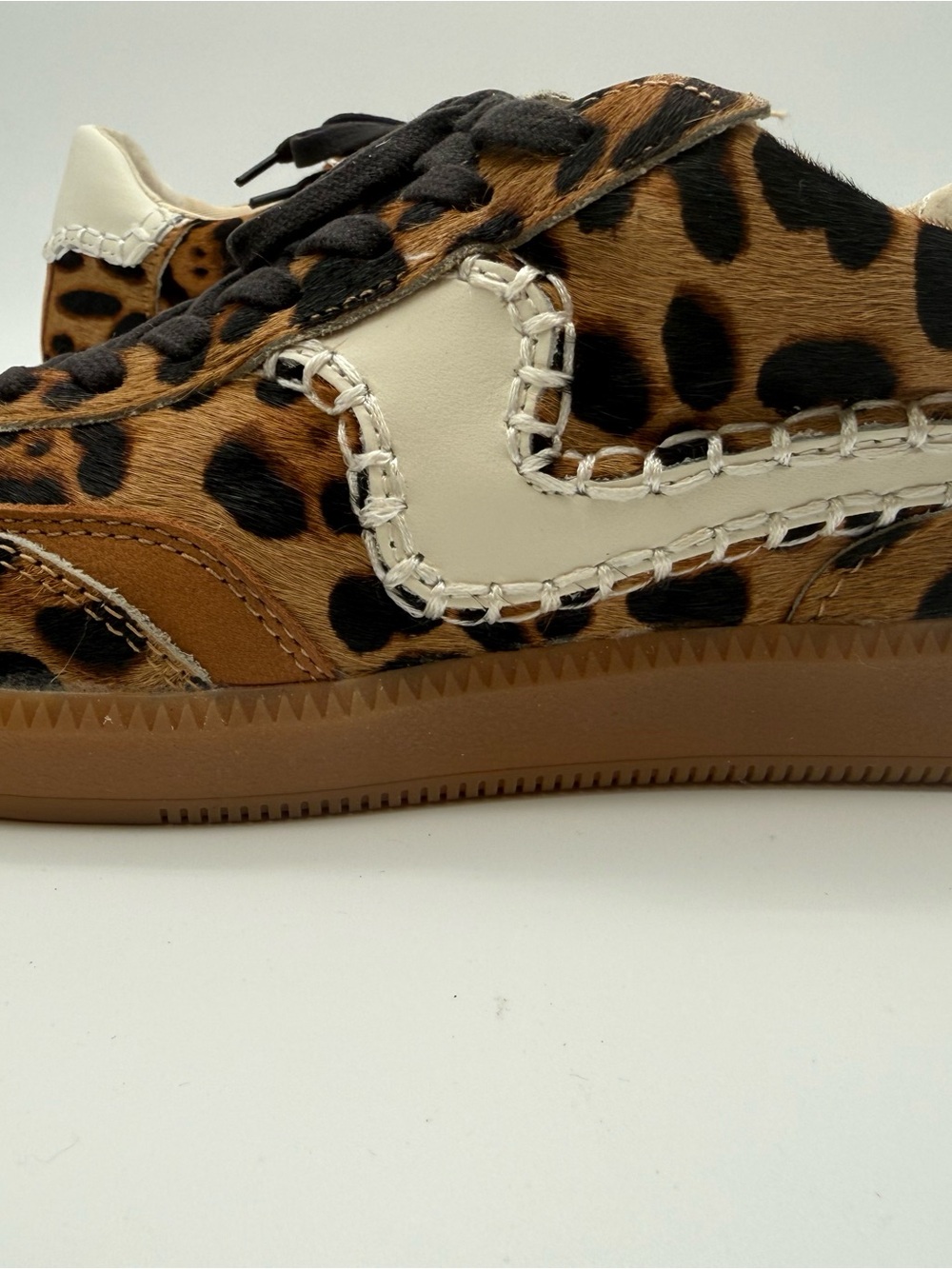 Dolce Vita Leopard Print Sneakers in Brown, Black and Cream - Picture 5 of 6